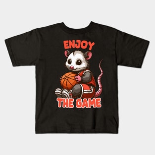 Opossum With Basketball Kids T-Shirt